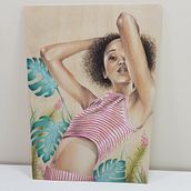Mi Proyecto del curso: Acuarela sobre madera. Portrait Drawing, and Watercolor Painting project by Ana Martinez Garcia - 02.22.2021