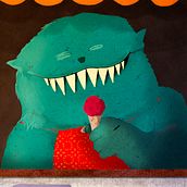 Ice-cream Monster. Editorial Design, Editorial Illustration, Digital Illustration, and Children's Illustration project by Sara C. Fraguas - 02.22.2021