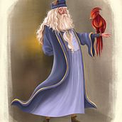 Prof Dumbledore. Un proyecto de Diseño de personajes, Dibujo digital e Ilustración digital de Esra Kalay Dönmez - 22.02.2021