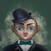 My portrait of Nick Carraway. Character Design, Digital Illustration, and Traditional illustration project by Serhio BaKalyna - 02.22.2021