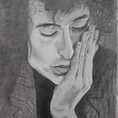 Retrato a lápiz de Bob Dylan. Un projet de Dessin, Dessin au cra, on, Dessin de portrait , et Dessin réaliste de Chema Barberarena - 22.02.2021