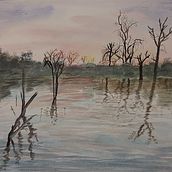 Watercolor Mteridam Zimbabwe . Pictură în acuarelă de Zelda Strauss - 09.12.2007