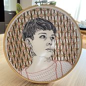 Mi Proyecto del curso: Creación de retratos bordados. Un proyecto de Artesanía, Bordado, Costura, Dibujo de Retrato e Ilustración tradicional de Cristina Ferrer García - 23.02.2021