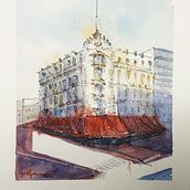 Mi Proyecto del curso: Dibujo arquitectónico con acuarela y tinta. Un proyecto de Arquitectura de gabriela.r.elias - 17.03.2021