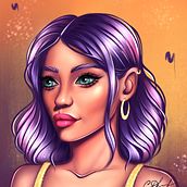 My project in Female Character Portraits in Procreate course. Digital Design, Digital Drawing, Digital Illustration, and Portrait Drawing project by Diana Sadykova - 02.21.2021
