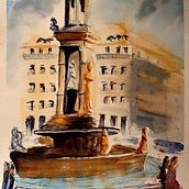 Mon projet du cours : Dessin architectural à l’aquarelle et à l’encre. Un proyecto de Pintura a la acuarela de ji_na - 25.02.2021