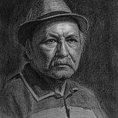 Mi Proyecto final. Retrato al carboncillo de mi padre. Fine Arts project by Carlos Pereyra - 02.26.2021