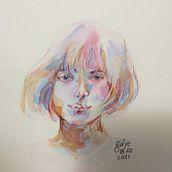 My project in Artistic Portrait with Watercolors course. Un progetto di Pittura ad acquerello, Belle arti, Pittura e Disegno di ritratti di Narasiri Arthachinda - 24.02.2021