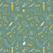 My Veggies Repeat Project. Un progetto di Disegno artistico, Illustrazione digitale e Pattern design di An Gi - 26.02.2021