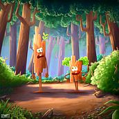 Brother Wood. Un proyecto de Animación de personajes, Diseño de personajes, Corrección de color, Teoría del color, Concept Art, Diseño digital, Dibujo digital, Ilustración digital, Pintura digital e Ilustración tradicional de Izzaartz - 30.04.2020