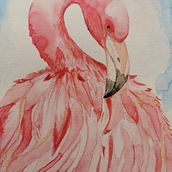 Flamingo. Watercolor Painting project by aleksandra_mz - 02.27.2021
