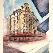 My project in Architectural Sketching with Watercolor and Ink course. Pintura em aquarela projeto de peter_newton_j - 01.03.2021