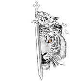 Tigre com espada Ein Projekt aus dem Bereich Tattoodesign von Lilian Santos - 15.01.2021
