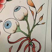 Tattoo Flash. Ink Illustration, and Watercolor Painting project by Veronica Perrault - 03.02.2021