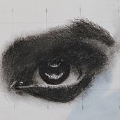Drawing an Eye in charcoal. Drawing project by Barbara Halsall - 03.02.2021