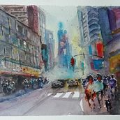 Acuarela Manhattan. Un proyecto de Bellas Artes de Luciano Santiago Juárez - 02.03.2021