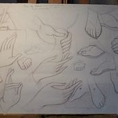 Drawing studies of hands and feet. Realistic Drawing project by Magda Babău - 03.02.2021