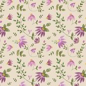 Estampado acuarela: equinácea y eucalipto. Un proyecto de Bellas Artes y Diseño de moda de Raquel. - 02.03.2021