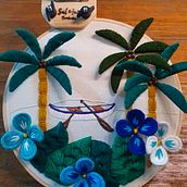 Minha praia: Projeto de Debora Reusch do curso de Introdução ao bordado 3D de Nayla Marc. Embroider project by reuschdebora - 03.03.2021