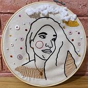 Mi Proyecto del curso: Retrato lineal bordado. Architecture, Interior Architecture, Arts, Crafts, and Embroider project by Andreina Crguez - 03.03.2021