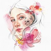 Mein Projekt im Kurs „Illustriertes Porträt mit Aquarell“ Ein Projekt aus dem Bereich Aquarellmalerei, Traditionelle Illustration, Bildende Künste, Malerei, Zeichnung, Porträtzeichnung und Artistische Zeichnung von Elena Kovyrzina - 04.02.2021