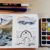 Hike in the Pyrenees - My final project Ein Projekt aus dem Bereich Aquarellmalerei von lea_marie15 - 04.03.2021