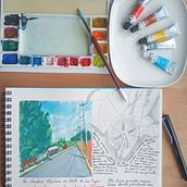 Mi Proyecto del curso: Cuaderno de viaje en acuarela. Watercolor Painting, and Pencil Drawing project by Yasmín Monroy Espinosa - 03.22.2021