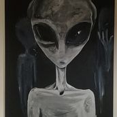 Mis aliens. Un projet de Dessin artistique, Peinture acr, lique, Peinture à l'huile, Illustration traditionnelle, Conception de personnages, Dessin au cra , et on de Melina Amestoy - 04.03.2021