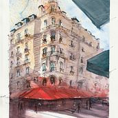 My project in Architectural Sketching with Watercolor and Ink course. Een project van Architectuur,  Schetsen y Aquarelschilderen van vukvuk - 06.03.2021