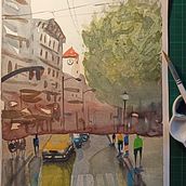 Mi Proyecto del curso: Paisajes urbanos en acuarela . % estrella_bajo tarafından hazırlanan Geleneksel illüstras, on, Mimari İllüstras, on, Sulubo, Ve a Resim projesi - 03.08.2021