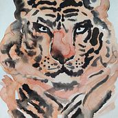 Tiger. Watercolor Painting project by aleksandra_mz - 03.06.2021