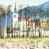 My course project: My trips around Ljubljana, Slovenia. Acr, lic Painting, Drawing, Oil Painting, Painting, Pencil Drawing, Sketching, and Watercolor Painting project by Blaž Mesec - 03.08.2021