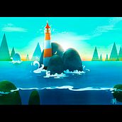 Lighthouse (Concept art) Ein Projekt aus dem Bereich Concept Art, Traditionelle Illustration, Digitale Illustration und Kinderillustration von Maria Tamarit Gimeno - 07.03.2021