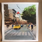 Paisaje urbano Ein Projekt aus dem Bereich Urban Art und Aquarellmalerei von paulafcalvete - 07.03.2021