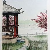 Meu projeto do curso: Ilustração em aquarela com influência japonesa. Un projet de Aquarelle de Natália Marques Vieira - 08.03.2021