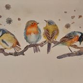 My project in Artistic Watercolor Techniques for Illustrating Birds course. Pintura em aquarela projeto de Ivany Argueta - 07.03.2021
