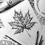 Maple Leaf #CalligraphySTYLE. Calligraph, Creativit, Design, Digital Drawing, Digital Illustration, Digital Lettering, Lettering, Painting, and Tattoo Design project by Alex Graf - 03.08.2021