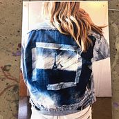Upcycle a denim jacket with water colors. Fashion Design project by Carlos Garate - 03.09.2021