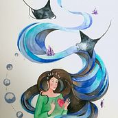 My project in Watercolor Techniques for Dreamlike Illustrations course. Watercolor Painting project by Marie COQUILLART - 03.16.2021