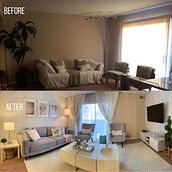 Living Room - Amazing Transformation . Projekt z dziedziny  Dekoracja wnętrz użytkownika Danielle Prado Brasileiro - 09.03.2021