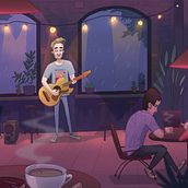 Coffee shop animation. Un progetto di Animazione 2D, Animazione, Character design, Illustrazione infantile, Illustrazione digitale e Illustrazione tradizionale di Julia Bullet - 03.03.2020