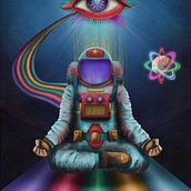 Astronaut Meditating in Space. Concept Art project by lukasz.biskupski24 - 02.28.2021