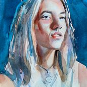 My second study from the Watercolour portraits course. Watercolor Painting project by harinder_sahota - 03.10.2021
