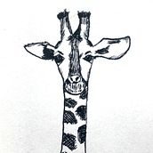 Jirafa. Ink Illustration project by Sara Luna - 02.22.2021