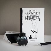 Fanzine Donde Conviven los Monstruos. Calligraph, Drawing, and Editorial Design project by Marina Zapata - 12.03.2019