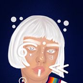 Meu projeto do curso: Retrato criativo ilustrado com Procreate. Un proyecto de Ilustración tradicional, Dibujo, Ilustración digital, Dibujo de Retrato, Dibujo digital y Pintura digital de Luísa Rodrigues da Silva Duarte - 10.03.2021