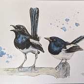 Two for Joy . Watercolor Painting project by Tara - 03.10.2021