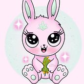 Weedy Bunny. Ilustración Digital en Procreate. Ganadora del concurso "Smoke n Draw 2020". Digital Drawing, Character Design, and Traditional illustration project by Xai Pixie - 04.27.2020