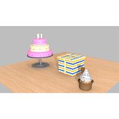 Birthday objects 3d low poly. 3D, and 3D Animation project by facunaranda - 12.03.2020