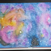 Mi proyecto final: mi primera galaxia. Watercolor Painting project by Julia Uliaque Moll - 03.11.2021